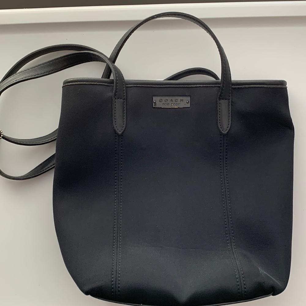 Coach Black Neoprene /Leather Tote Bag